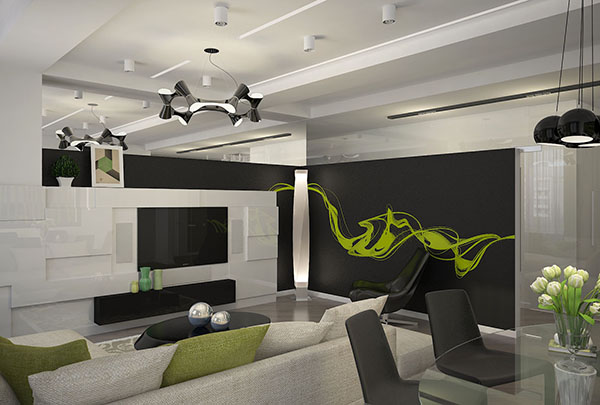 Дизайн интерьера четырехкомнатной квартиры 90- 150 кв. м и более