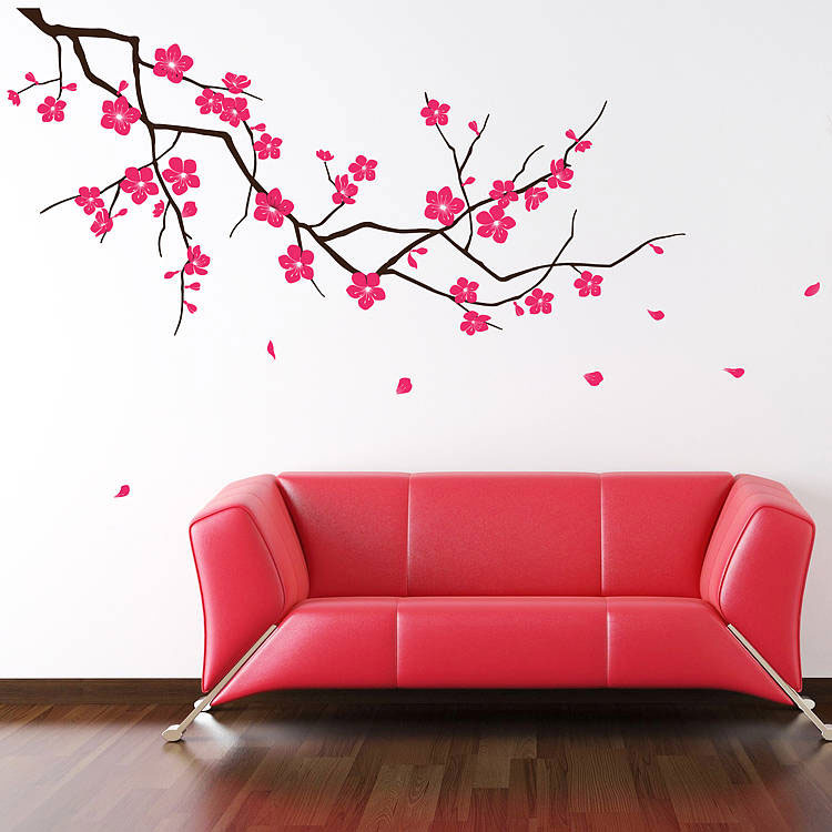 Дерево Сакуры на стене (33 фото)