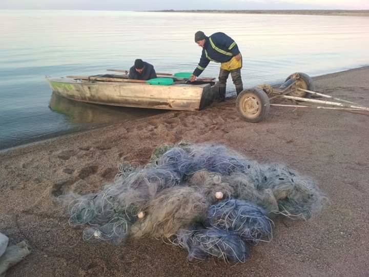 В Тонском районе в ходе рейда изъяли 850 метров рыболовных сетей