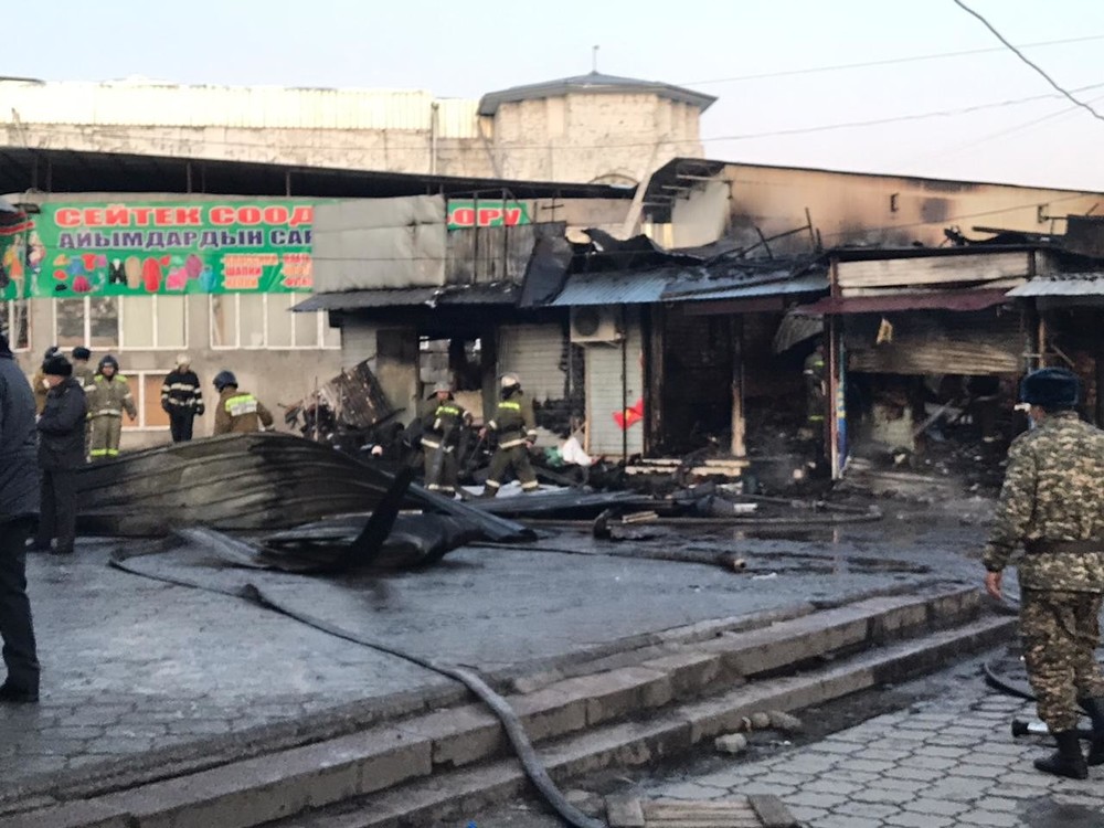 пожар на Ошском рынке