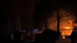 Пожар в Оше. Видео