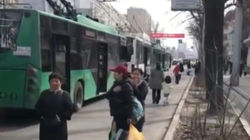 Колонна троллейбусов на Советской. Видео горожанина