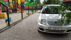 Водитель «Тойоты» припарковался на аллее возле детской площадки. Видео