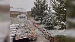 Снег в городе Нарын