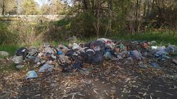 Мешки с мусором возле БЧК. Фото