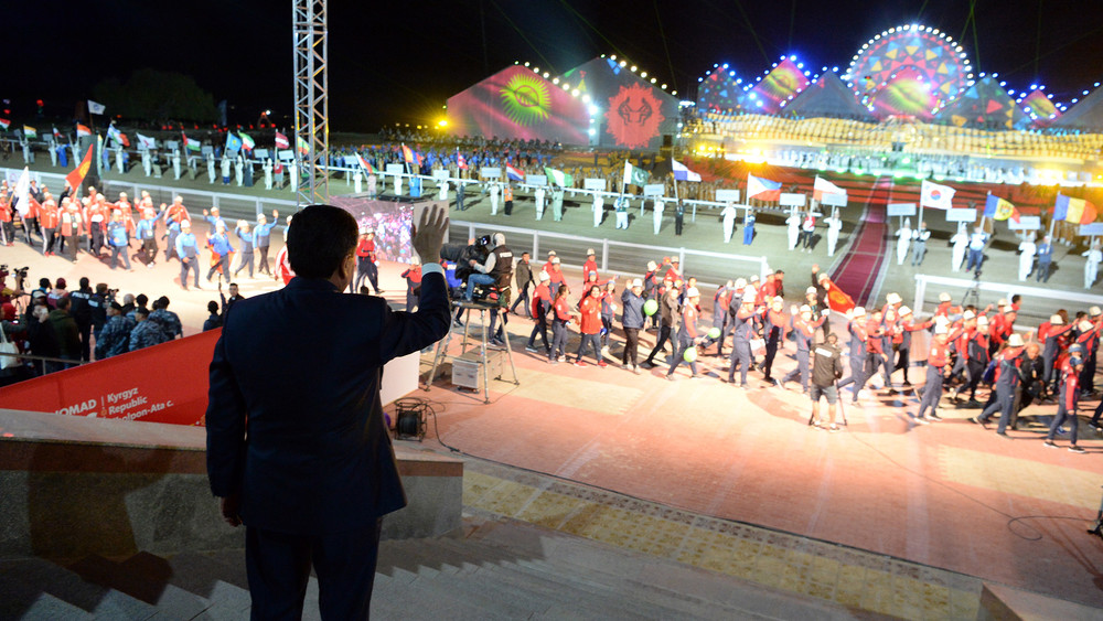 Сооронбай Жээнбеков на церемонии открытия Третьих Всемирных игр кочевников