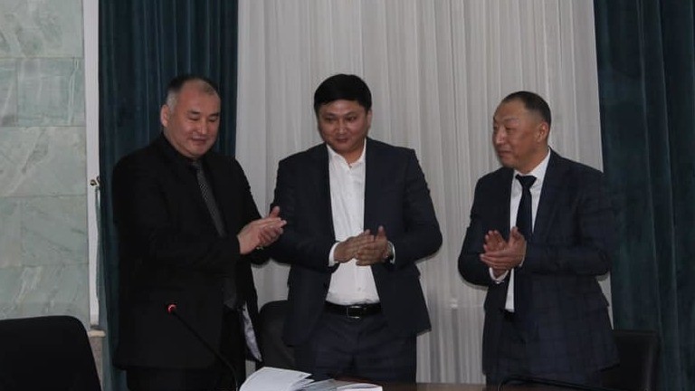 Слева-направо: К.Турдубаев, Айбек Акмолдоев, Доскул Бекмурзаев.