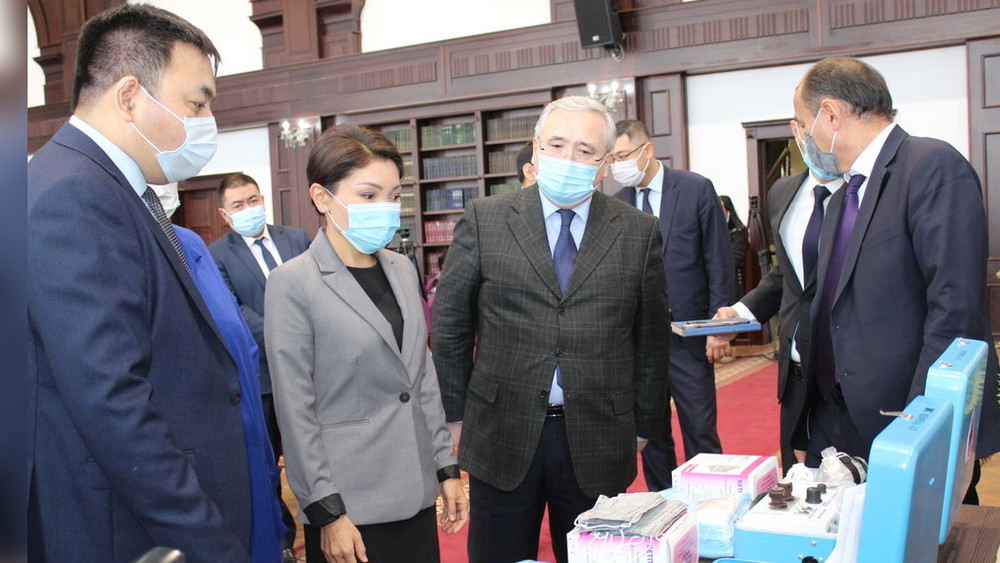 Вице-премьер-министр КР Эльвира Сурабалдиева и посол Казахстана Кайрат Нурпеисов