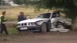 На трассе Бишкек—Токмок столкнулись BMW и «Крузак». Видео с места аварии