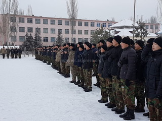 На плацу военного факультета КГУСТА состоялось торжественное мероприятие с поднятием госфлага (фото, видео)