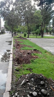 Кто восстановит тротуар возле бывшего ресторана «Нарын»? - бишкечанин (фото)