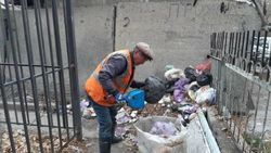 «Тазалык» убрал мусор на ул.Киевской. Фото