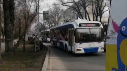 Затор из троллейбусов на Московской. Видео