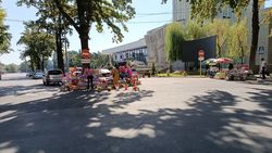 Бишкекчанка Амина жалуется на стихийную торговлю в парке Панфилова. Фото