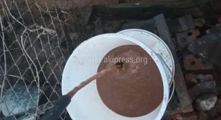 В селе Кызыл-Суу из крана течет грязная вода. Видео