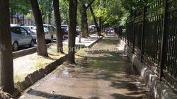На Московская-Логвиненко арычная вода топит тротуар (фото)