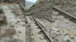 Видео — Размыло железнодорожный кювет после сошедших селевых потоков в Бооме