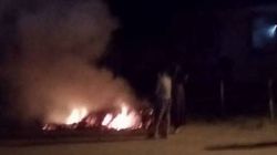 В Оше на ул.Урицкого жительница частного дома подожгла мусор (фото)