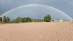 Двойная радуга на Иссык-Куле. Фото