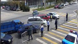 Перекрытые перекрестки в Бишкеке. Фото и видео бишкекчан