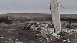В Учкуне «Хонда» врезалась в бетонный столб, который сдвинулся на метр. Видео