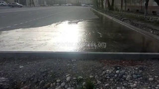 «Бишкекзеленхоз» устранил затоп возле ЖД вокзала