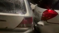 В Бишкеке столкнулись 4 машины. Видео с места аварии