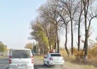 Автомашина Патрульной милиции нарушила ПДД (видео)