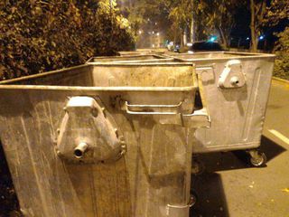 В Бишкеке пытались украсть мусорный бак <i>(фото, видео)</i>