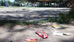В жилмассиве Красный Строитель вокруг школы №32 много мусора оставленный учениками (фото)
