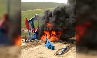 Видео — Пожар на нефтяной качалке в Кочкор-Ате