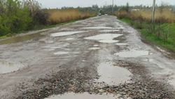 «Ямы на полколеса», - медик жалуется на состояние дороги в Ивановке. Фото