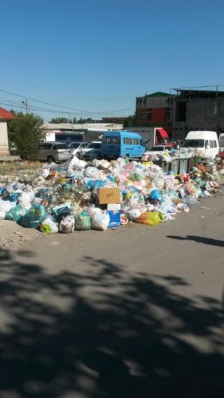 Читатель жалуется на мусор на территории Орто-Сайского рынка <b>(фото)</b>