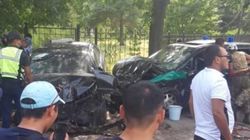 <b>Жуткая авария с участием автомашины ГБР в Бишкеке</b>. Видео