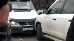 Еще одно видео с места аварии на площади Ала-Тоо с участием нескольких машин