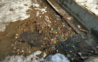 На ул.Тыныстанова возле столичной школы №24 из-под земли течет вода (фото)
