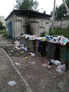 В мкр Аламедин-1 в Бишкеке возле школы образовалась свалка (фото)