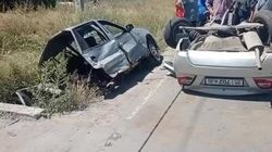 Авто разорвало на части на Ахунбаева—Алыкулова. Видео с места ДТП