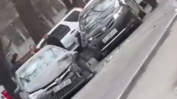 В Бишкеке столкнулись две «Тойоты». Видео с места аварии
