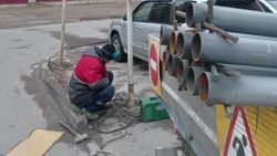 «Бишкекасфальтсервис» восстановил дорожный знак в Джале. Фото