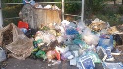 На Манаса-Можайского вторую неделю не вывозят мусор. Фото