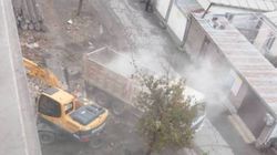 На улице Суванбердиева №110 из-за строительства возле многоквартирного дома, шумно и нечем дышать (видео)