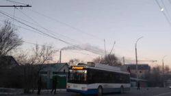 На проспекте Ленина произошел обрыв троллейбусной линии. Видео и фото