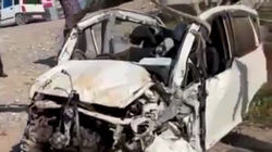 Еще видео с места аварии в Базар-Коргоне, где «Фит» на большой скорости слетел с дороги
