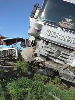В жилмассиве Калыс Ордо произошло ДТП с участием 2 грузовых авто <i>(фото, видео)</i>