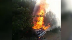 В районе села Уч-Терек произошло ДТП, при столкновении загорелось авто <b><i>(видео)</i></b>