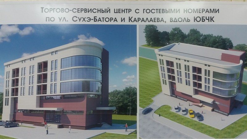 Эскиз — На пересечении улиц Сухэ-Батора/Каралаева предлагают построить торгово-сервисный центр (генплан) — Tazabek