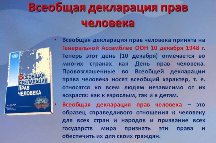 Как выглядит всеобщая декларация прав человека рисунок