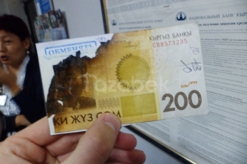 Валюта Кыргызстана - уничтожение ветхих банкнот. АКИpress