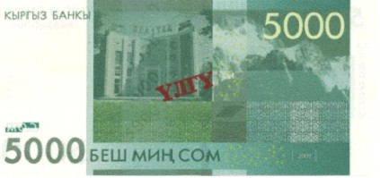 Валюта Кыргызстана - банкнота номиналом 5000 сомов образца 2009 года. АКИpress